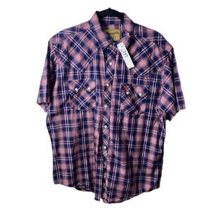 Wrangler Retro Western Pearl Snap Men xL Snap Short Sleeve Stripped